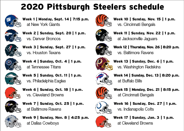 Steelers 2020 schedule